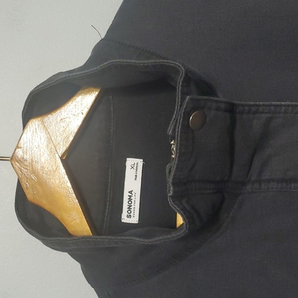 Sonoma jacket women's size xl black snap old school look hidden zipper elastic - Picture 3 of 10